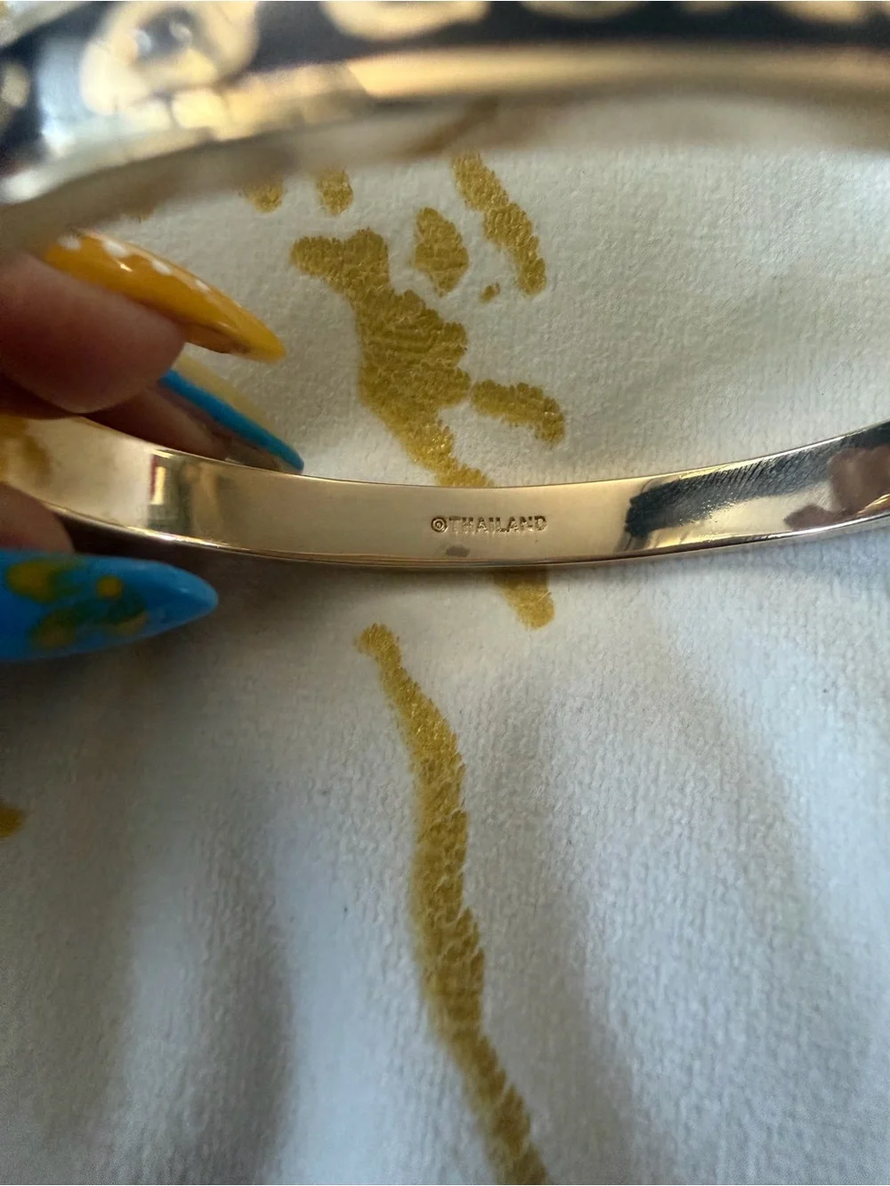 Coach Black and Gold Logo Bangle Bracelet